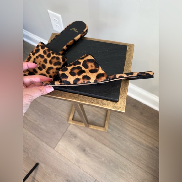 J.Crew Leopard Print Calf Hair Slide Sandals - Picture 10 of 11